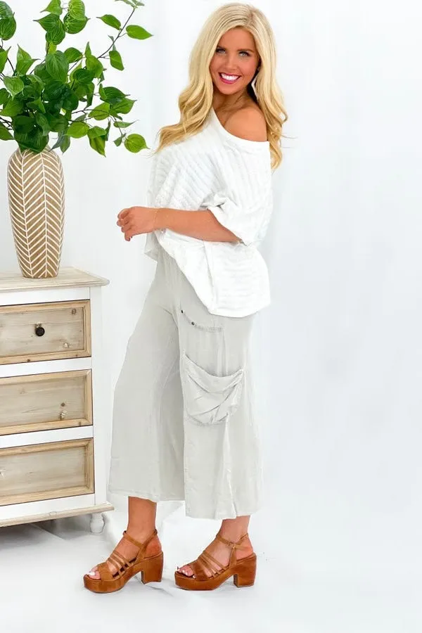 PIGWHTCP Twill Faulkner Crop *Final Sale*