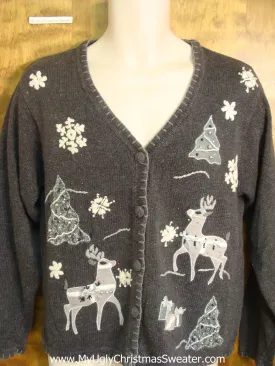 Prancing Reindeer Tacky Xmas Party Sweater