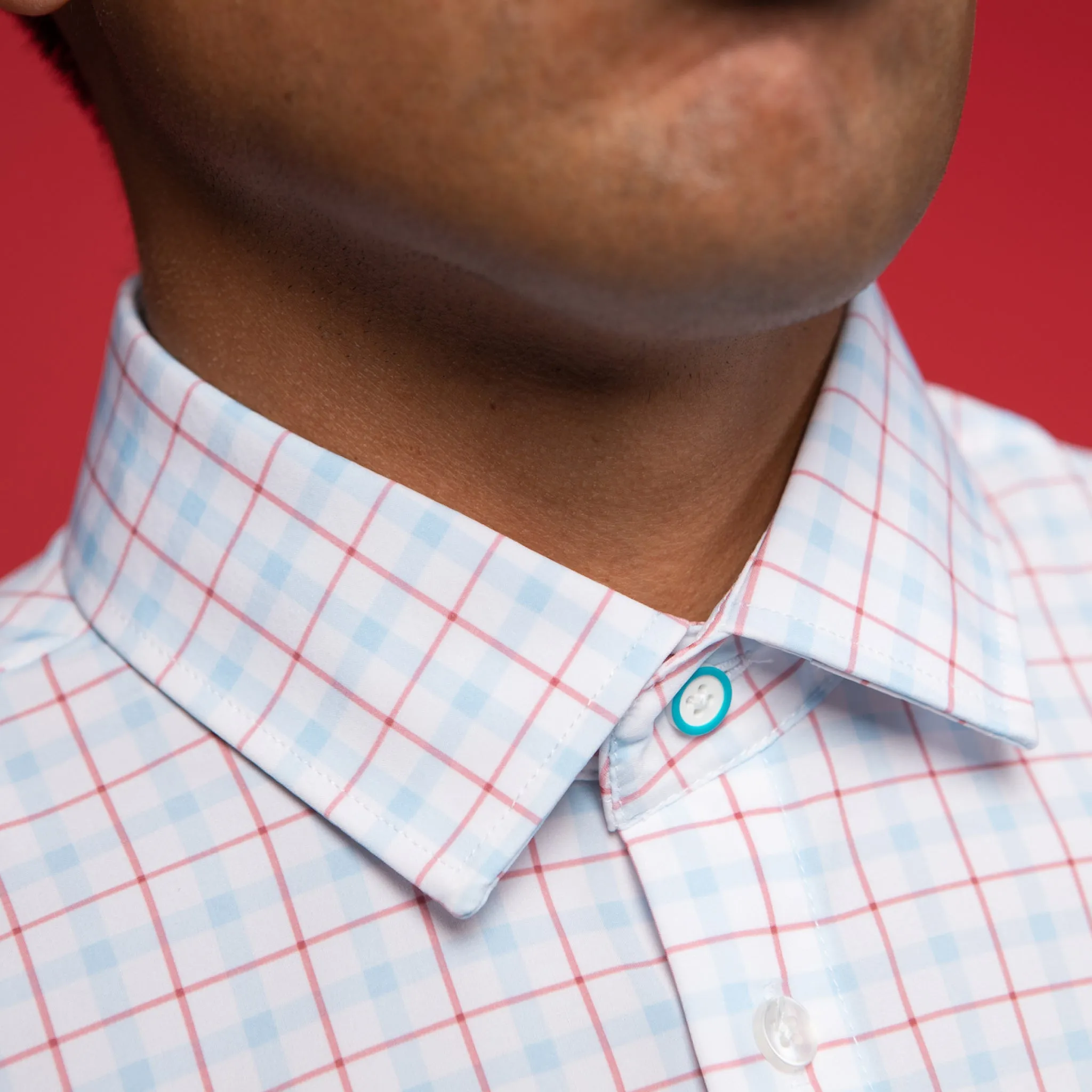 Range Shirt - White w/ Red and Blue Windowpane