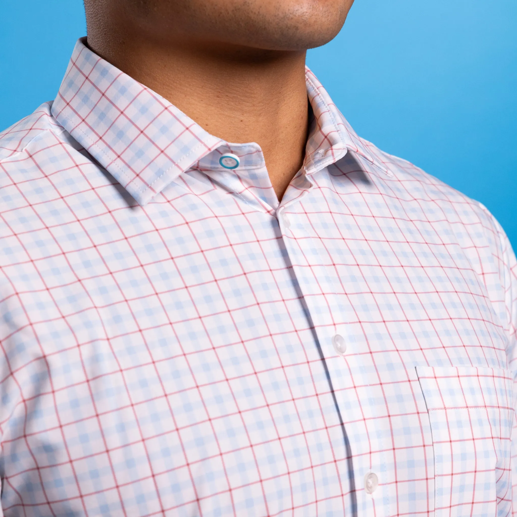 Range Shirt - White w/ Red and Blue Windowpane