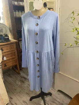 Shirred Waist Button Cardigan