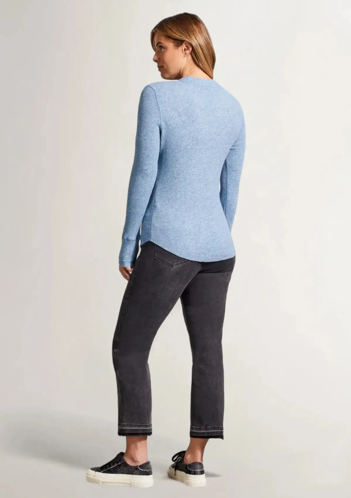 Simone Henley Thermal Top - Blue Jay