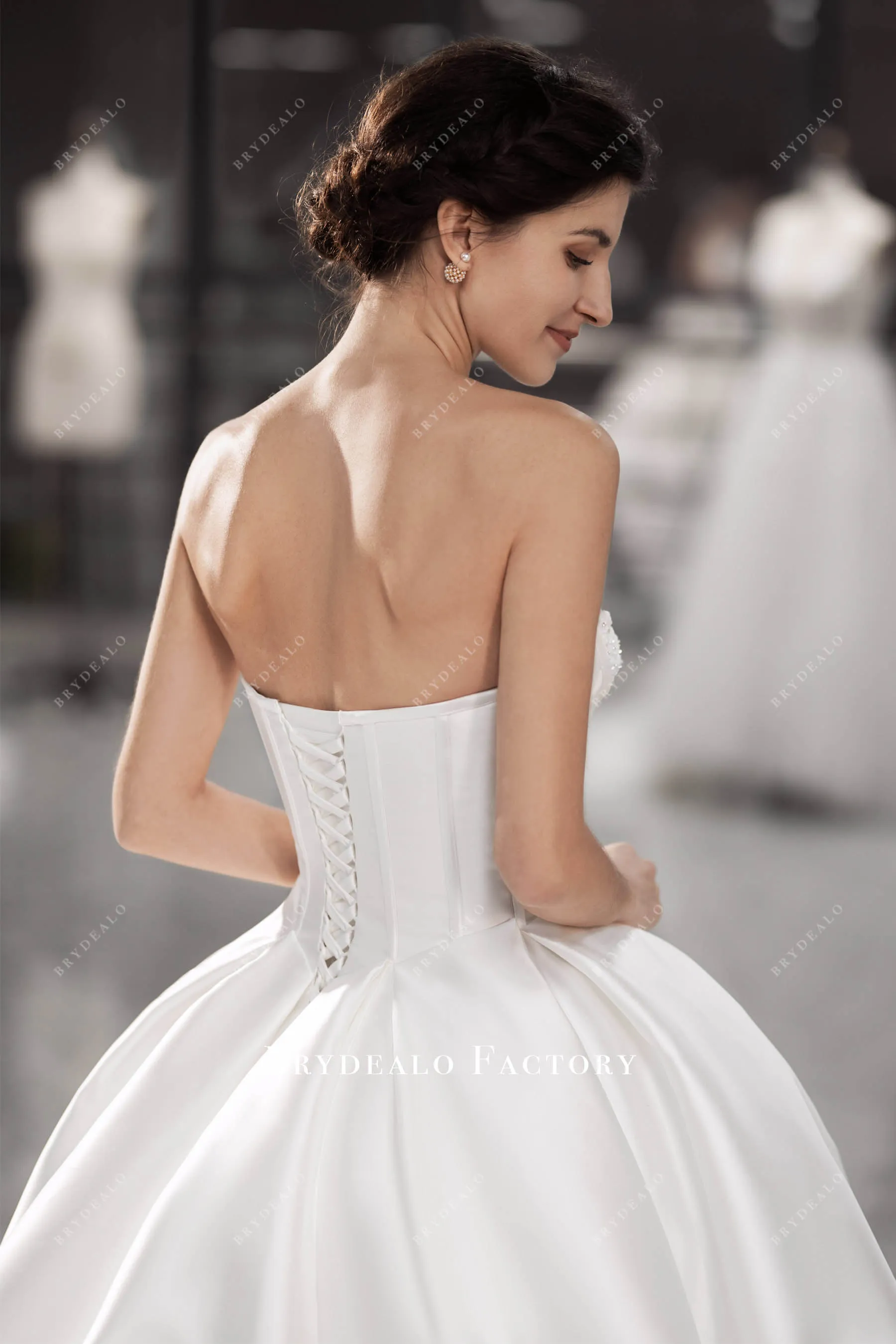 Strapless Corset Designer Mikado Princess Wedding Ballgown