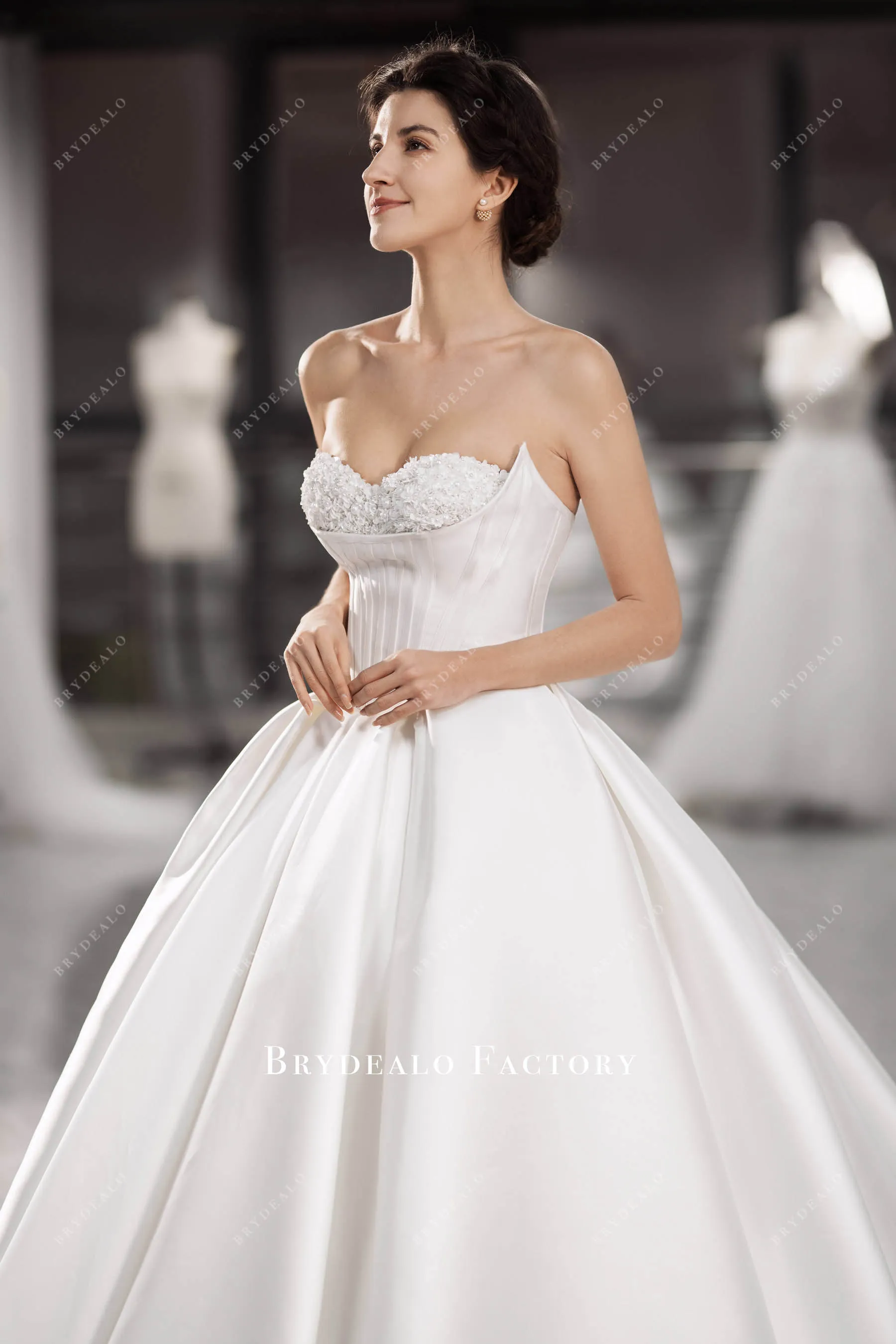 Strapless Corset Designer Mikado Princess Wedding Ballgown
