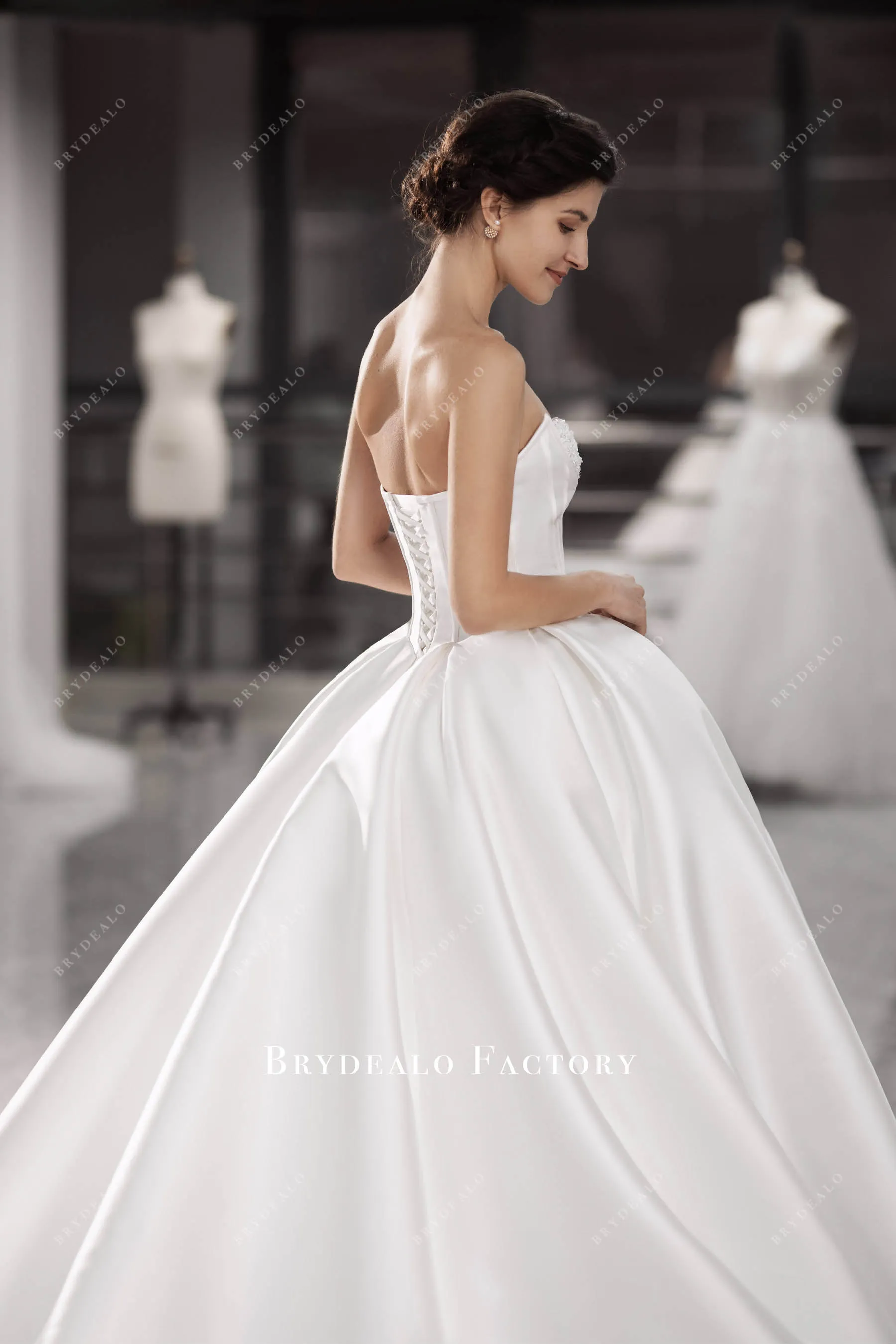 Strapless Corset Designer Mikado Princess Wedding Ballgown
