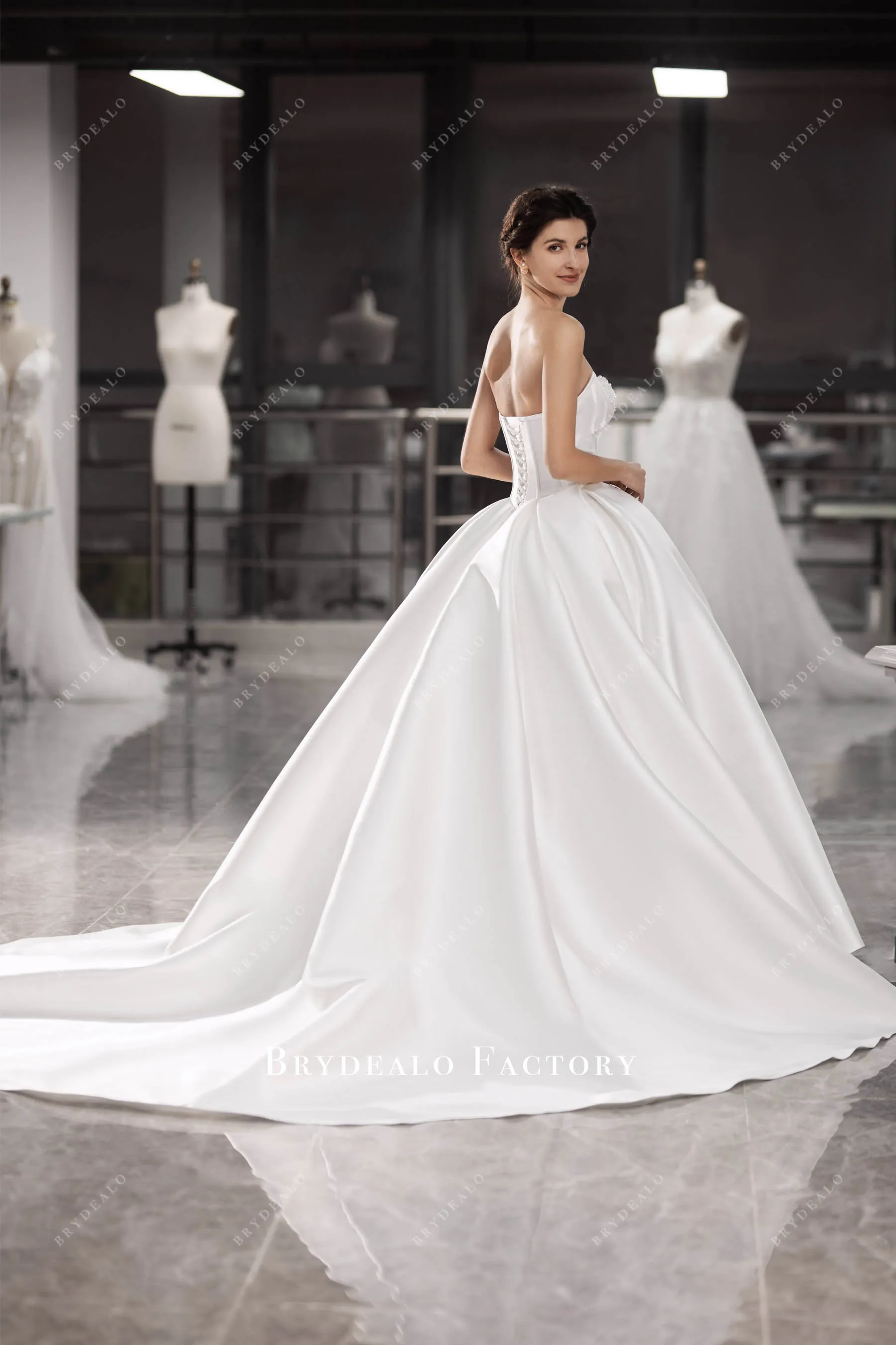 Strapless Corset Designer Mikado Princess Wedding Ballgown