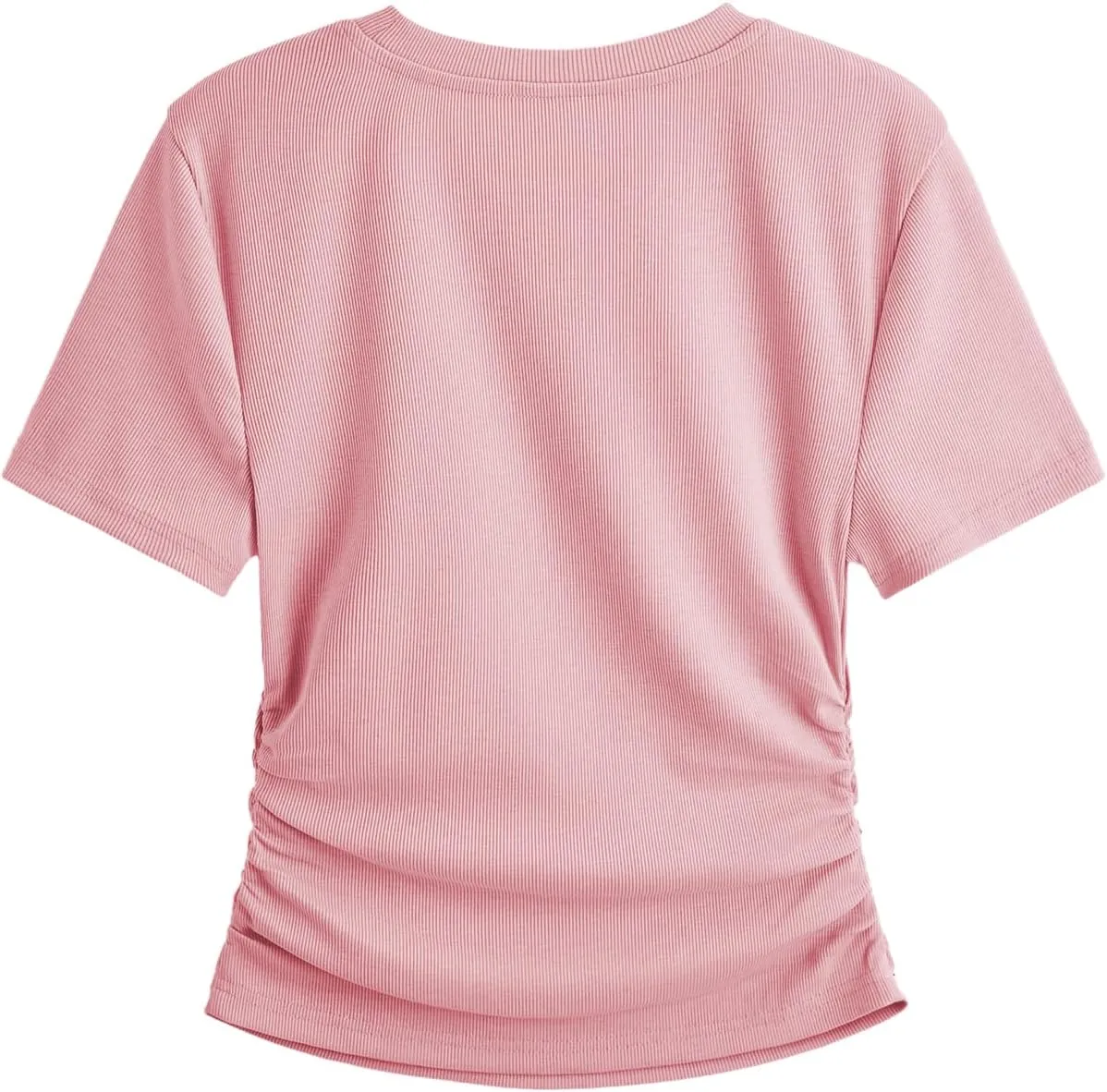 SweatyRocks Women's Y2K Short Sleeve Heart Cutout Ribbed Fitted Crop Top Tee Shirt