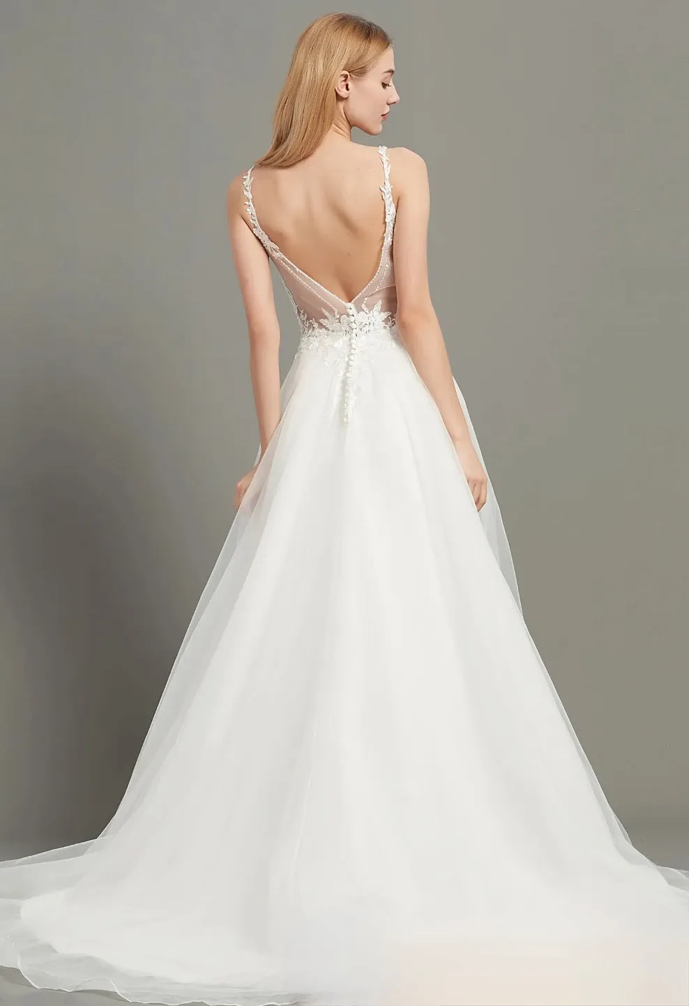 Sweetheart Bridal Wedding Gown With Low Back