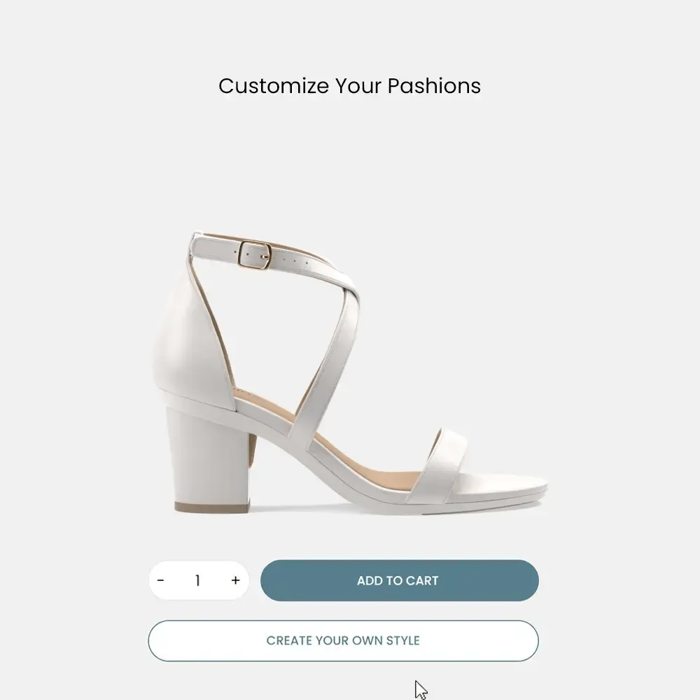 The Sandal - White   Block Heel Kit 3 White