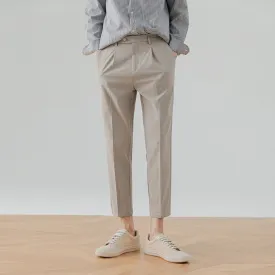 Thin Ankle-length Slim-fit Drape Business Casual Pants