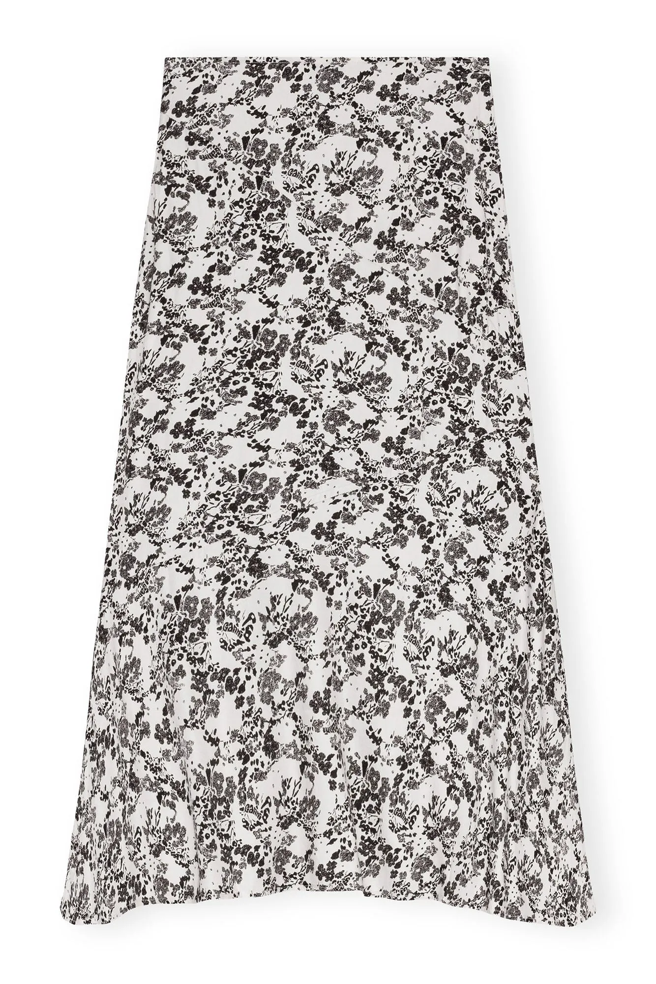 Viscose Long Twill Skirt | Egret Print