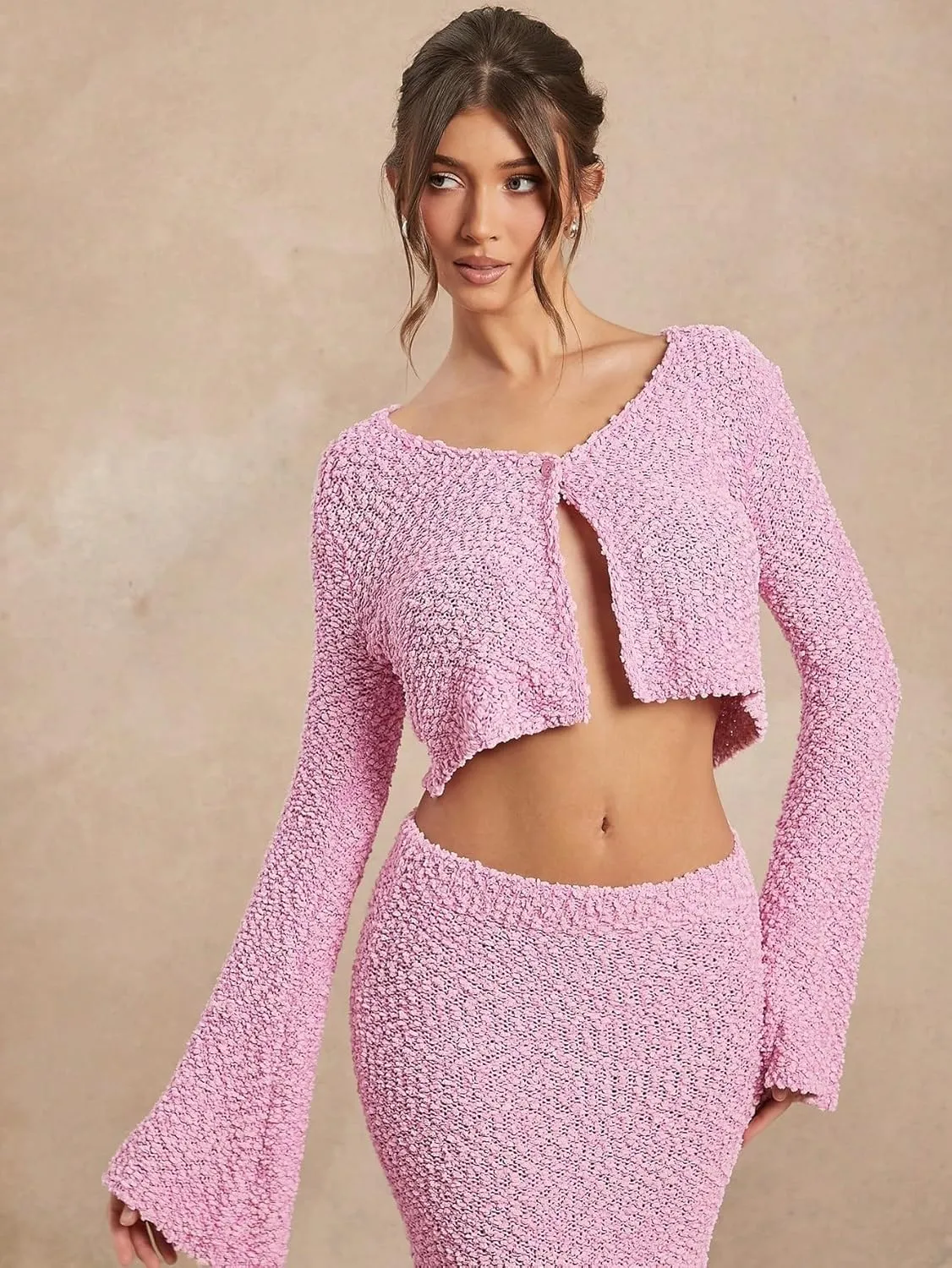Women's 2024 Comfy Knit Sweater Cardigan Solid Single Cardigan