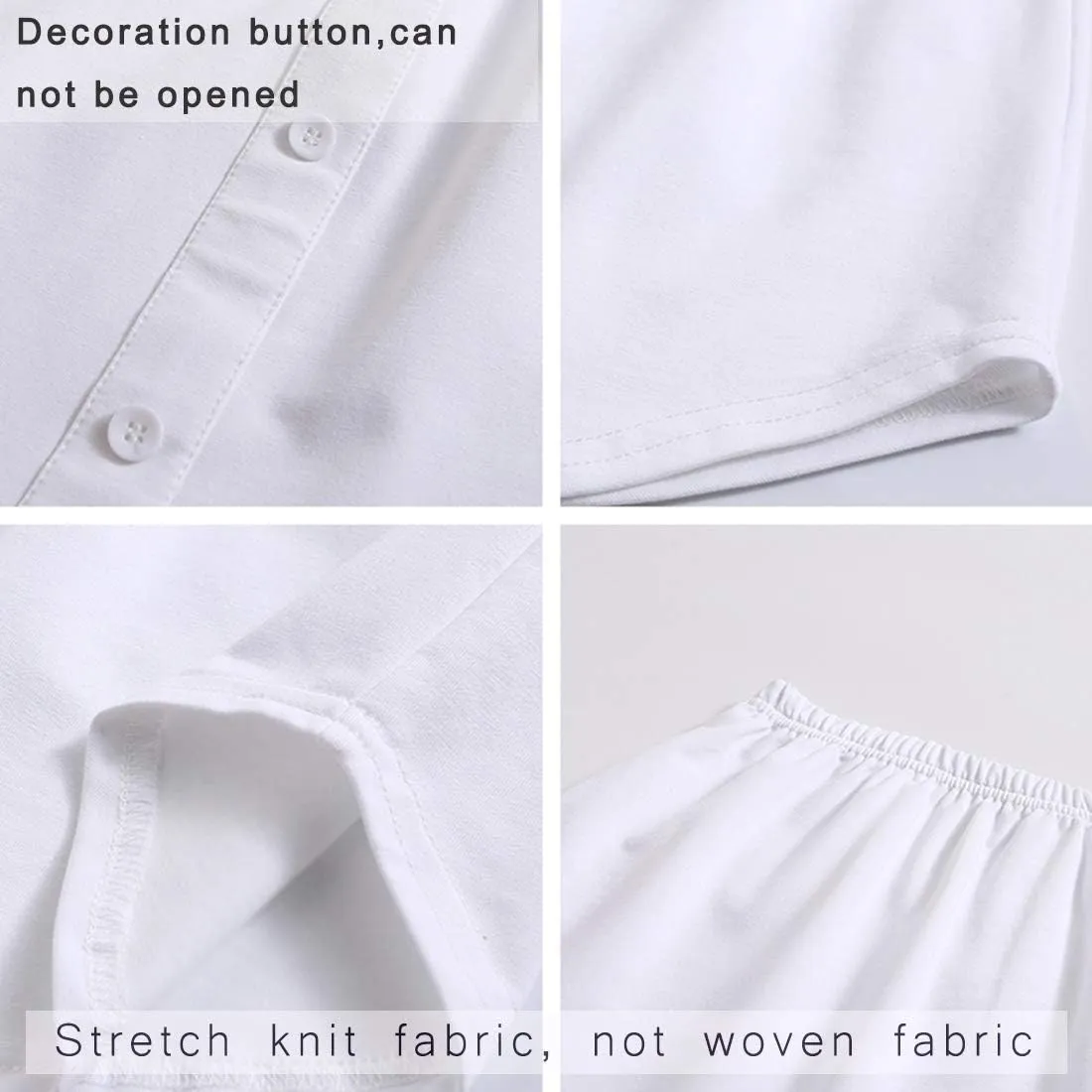 Women's Plus Size Layering Fake Top Lower Sweep Skirt, Cotton A-line Mini Skirt Half-Length Shirt Extender