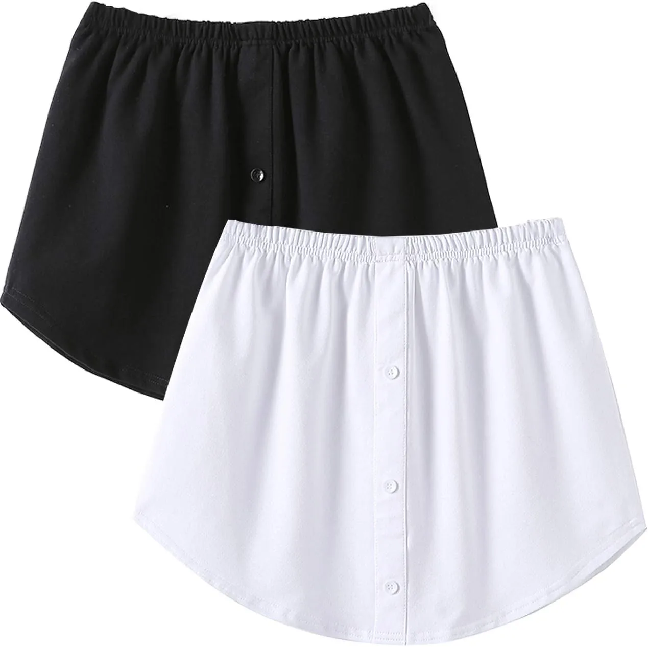 Women's Plus Size Layering Fake Top Lower Sweep Skirt, Cotton A-line Mini Skirt Half-Length Shirt Extender