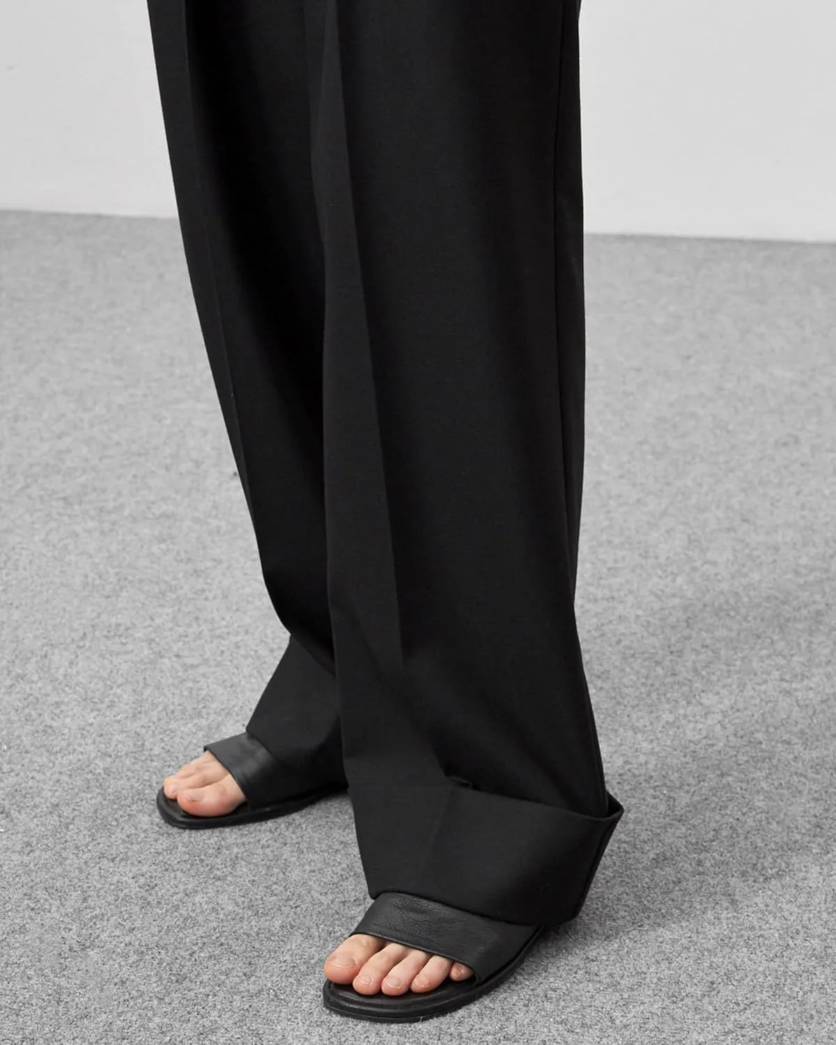 Womens Wide Leg Trousers Pants High Waisted Black Business Work Straight Leg Long Pants