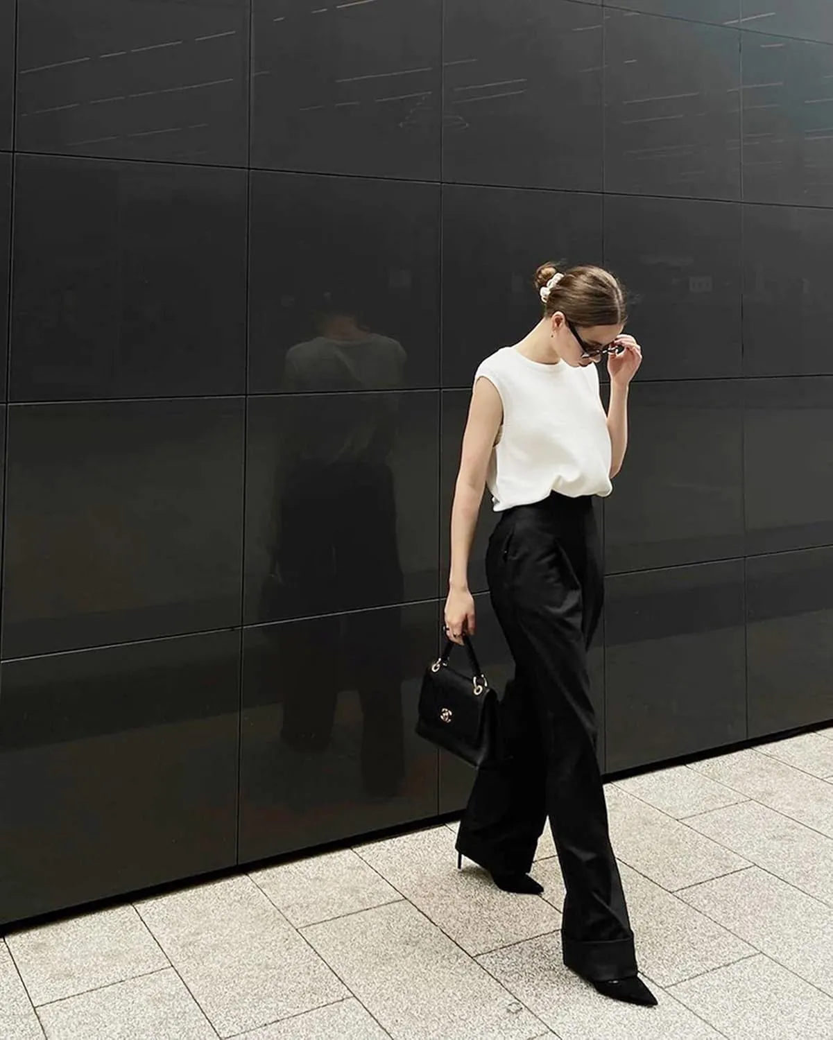 Womens Wide Leg Trousers Pants High Waisted Black Business Work Straight Leg Long Pants
